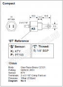 Y08CM36.00 датчик температуры KTY, K5002, CMC (Бельгия)